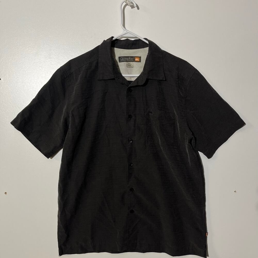Quick Sliver Watermen Collection Dark Gray Button Down Shirt Men's M